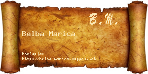 Belba Marica névjegykártya